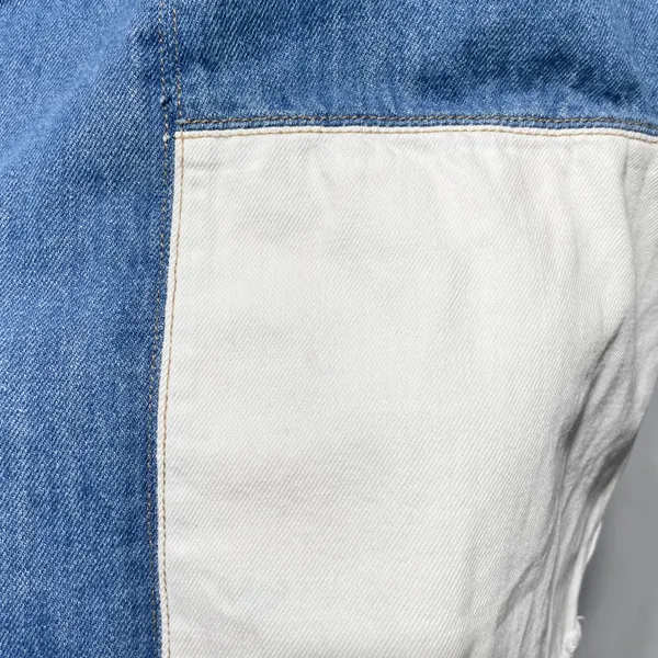 ZARA Patchwork 2-Tone Denim Raw Hem Tank Top Blue White Size Small 5575/012/400 - Image 17