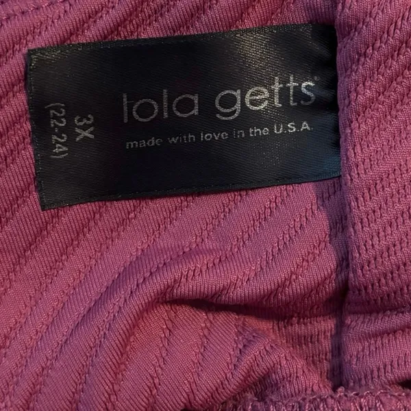 Lola Getts Plus Size 3X 22 24 Sports Bra Wine Plum Textured Criss Cross Back - Image 3