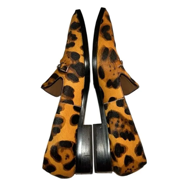 Franco Sarto Square Mouth Calf Hair Leather Animal Print Loafer(Size 8M) - Image 3
