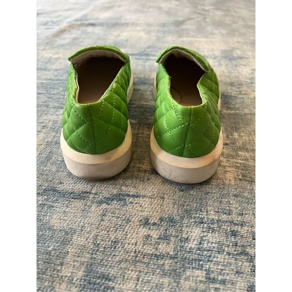 Franco Sarto Green Quilted Leather Platform Sneaker Size 6.5 - Image 5