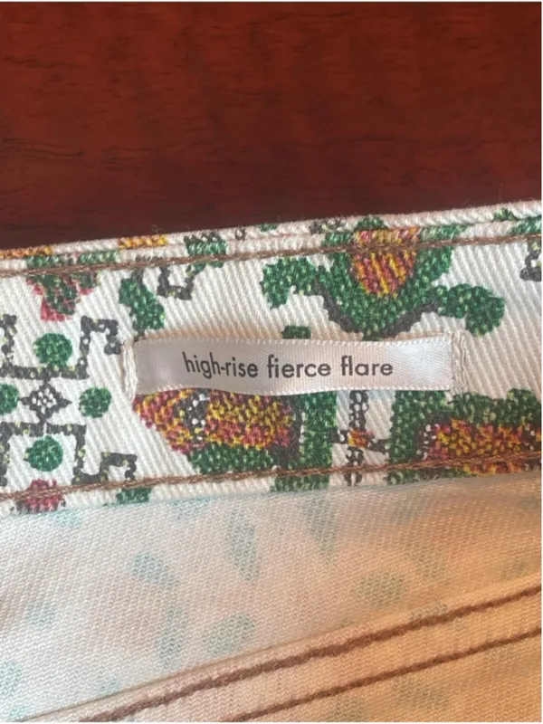 NWT Wrangler Fierce Flare Jeans Floral Pattern High Rise Boho Retro Style Sz 12 - Image 13