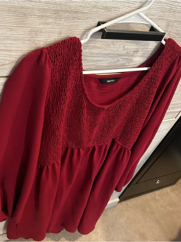 Dokotoo red smocked babydoll mini dress - Image 5