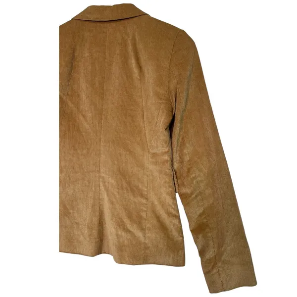 Vintage Banana Republic Blazer Womens 0 Brown Camel Corduroy Career Preppy Y2K - Image 8