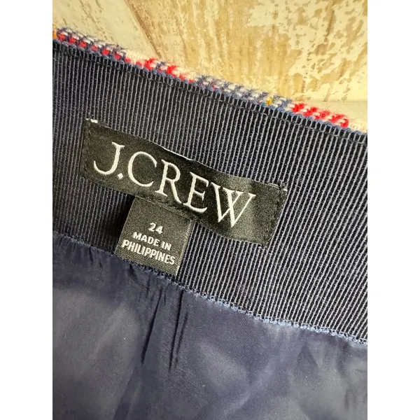 J.Crew Womens Red‎ Plaid Wool Blend Mini Skirt Size 24 BV139 HO23 - Image 4