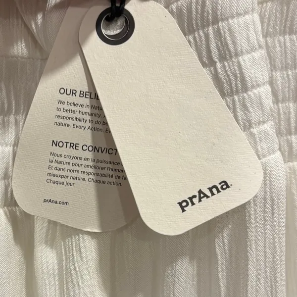 NWT prAna Fernie Wide Leg Jumpsuit M White Beach Crinkle Modal Resort Boho - Image 12