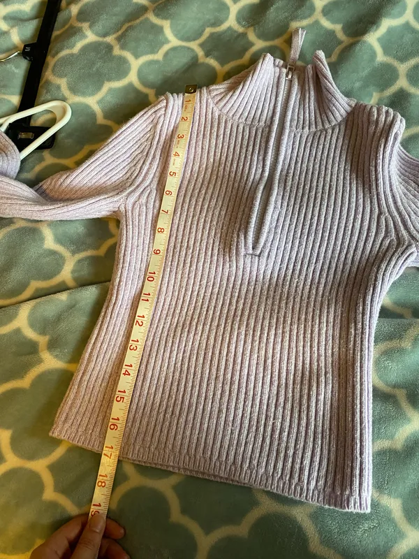 Aerie Half-Zip Pullover Lilac Sweater  - Image 5
