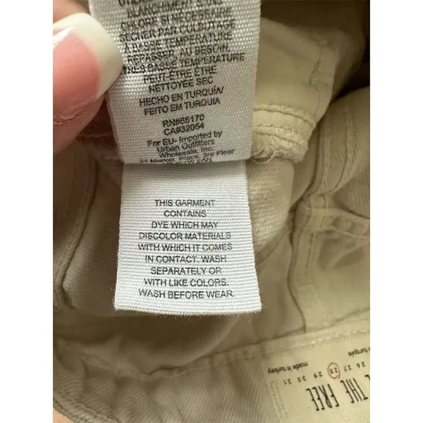 We The Free Women's Khaki Denim Mini Skirt Size 28 Casual Distressed EUC - Image 9