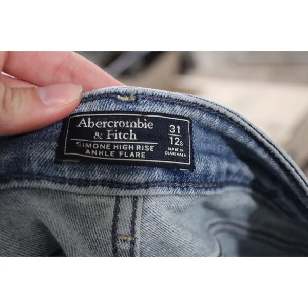 Womens Abercrombie & Fitch Simone High Rise Ankle Flare Blue Jeans Size 31 12 S - Image 3