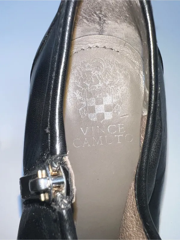 Vince Camuto Ruched Peeptoe Bootie w/Silver Metal Accent Working Zipper-Size 9.5 - Image 8