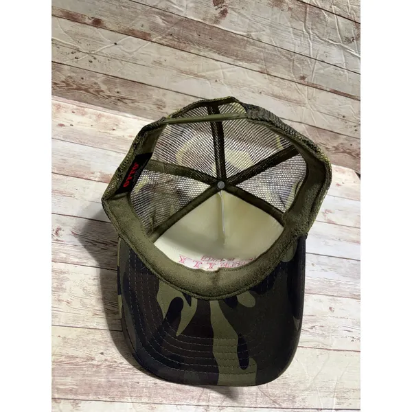 "Too Pretty To Work" Trucker Hat Camo Embroidered Pink One-Size Snapback Funny - Image 5