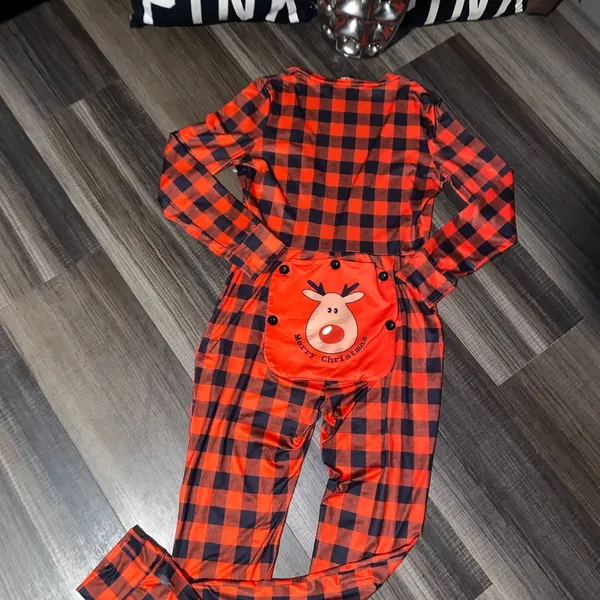 Red and Black Checkered Christmas Pajamas - Image 7