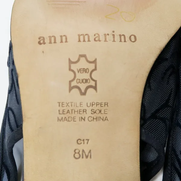 Vintage 90s Ann Marino Navy Floral Mesh Heels - Image 12