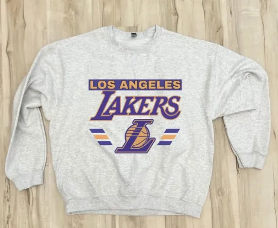 New / Lakers Sweatshirt / custom Gray Size L - Image 4