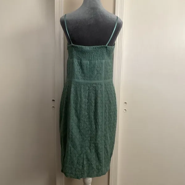 NWT BCBGMAXAZRIA Green Lace Strapless Sheath Dress 12 L Sweetheart Midi Cocktail - Image 6