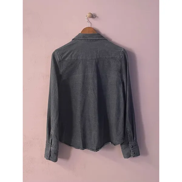 H&M Black Wash Denim Shirt Jacket Size S GUC - Image 10