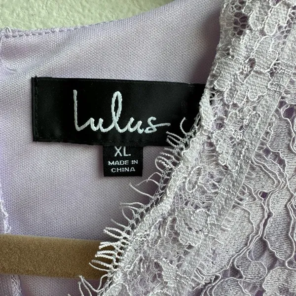NWT Lulus Kiss Kiss Lilac Purple Lace V Neck Midi Sleeveless Dress Size XL - Image 5
