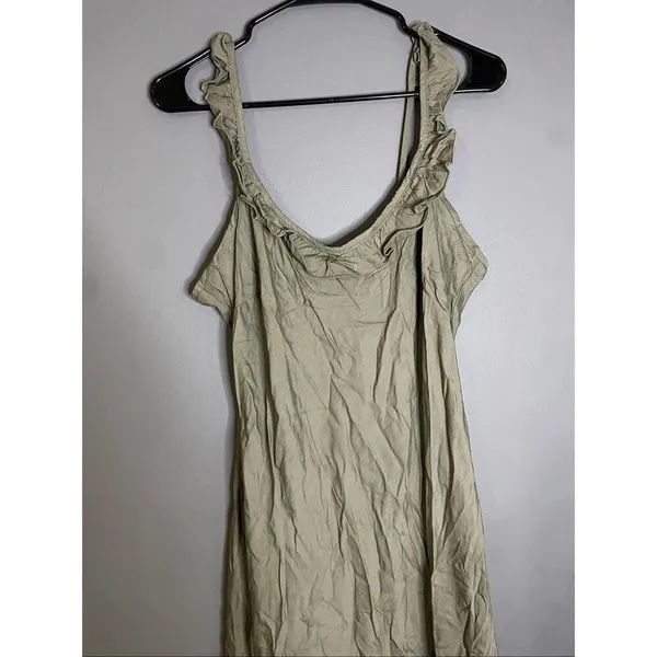 And Now Crushed Oregano Sleeveless Ruffle Maxi Dress Size Large NWT - Image 4