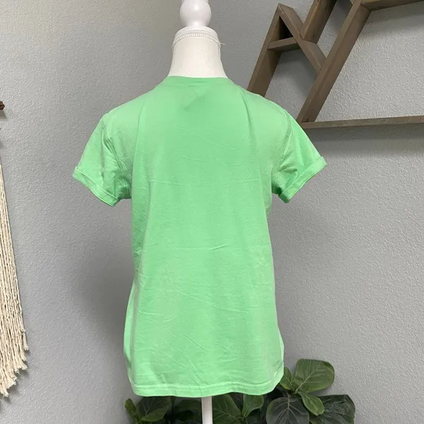 Vintage Nike Bright Green V-Neck Short Sleeve Tee Shirt Activewear Gym Y2k 2000s - Image 4