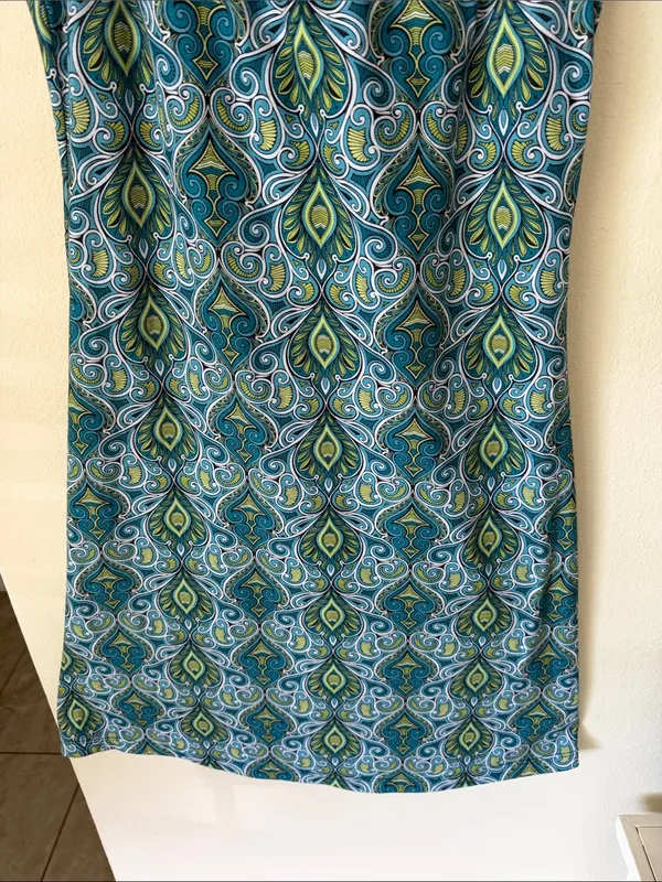 Prana blue green boho Quinn athletic built in bra mini outdoor dress S - Image 4