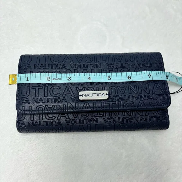 Nautica Wallet Identity Protection Navy Blue Faux‎ Leather Card Slots - Image 5