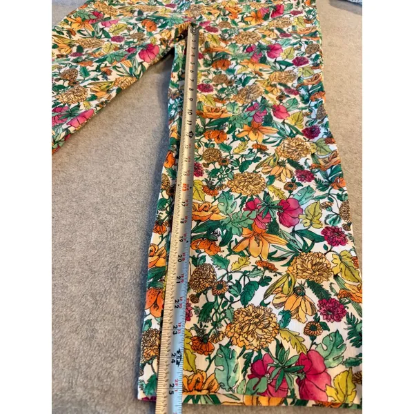 Kate Hill Casual Floral Corduroy Pants Womens Size 14 Straight Leg Multicolor - Image 4
