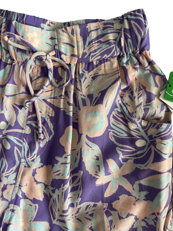 Rip Curl NWT Palm Party Shorts Sz S Purple Tropical Print EcoVero Boho Summer - Image 7