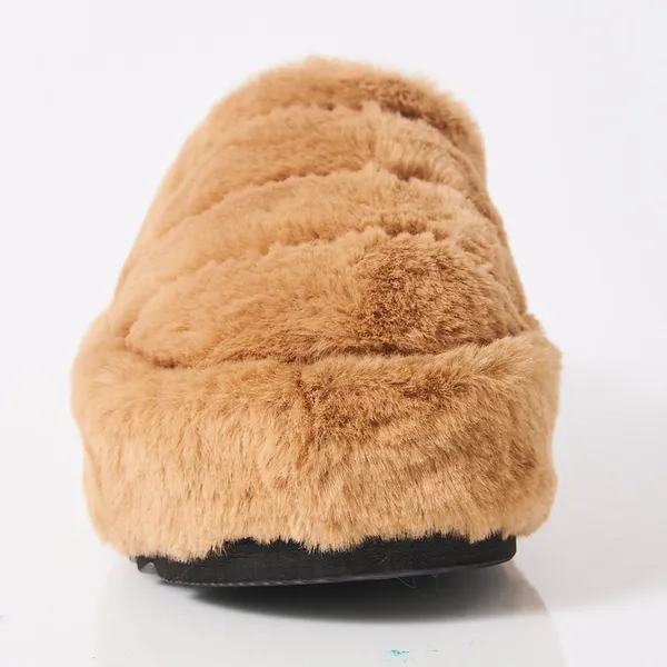NWOT Free People - It’s A Vibe Platform Slippers Teddy Tan – Size 10 - Image 9
