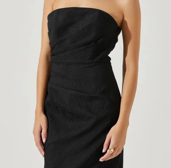 Black Muriel Jacquard Midi Dress - Image 2