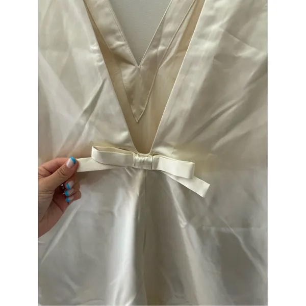 Abercrombie & Fitch Shift Bow-Back Mini Dress Ivory Size Large Tall Sleeveless - Image 11
