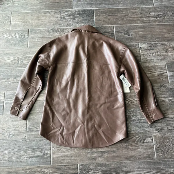 Aritzia Pelli Faux Leather Shirt Jacket - Image 4