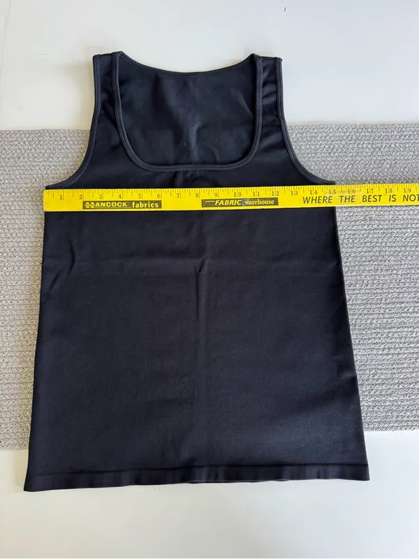 Amazon Black Square Neck Heavyweight Stretch Nylon Tank Top Sz Large - Image 4