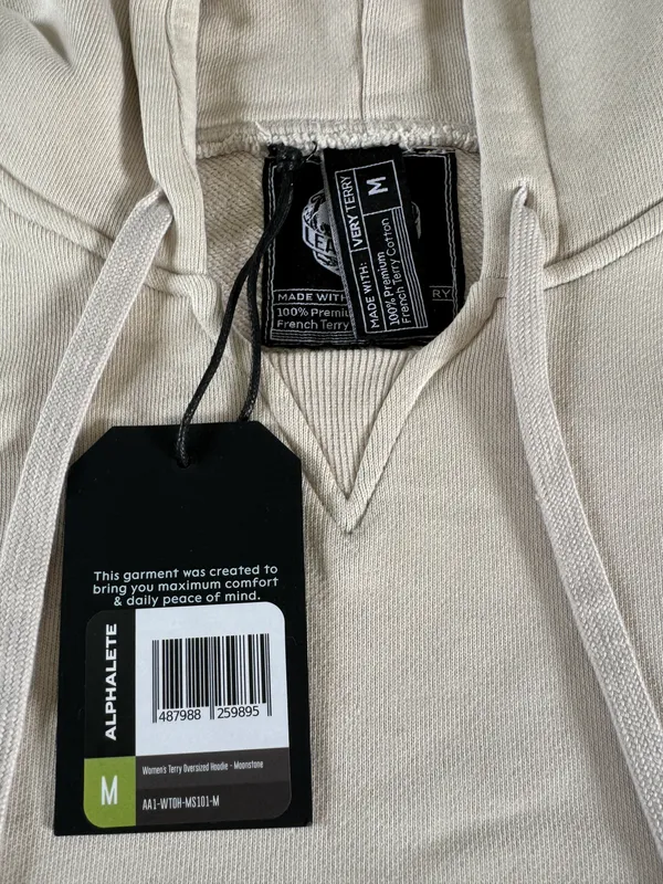 Women’s Terry Oversized Hoodie - Moonstone,Size Medium - Image 6