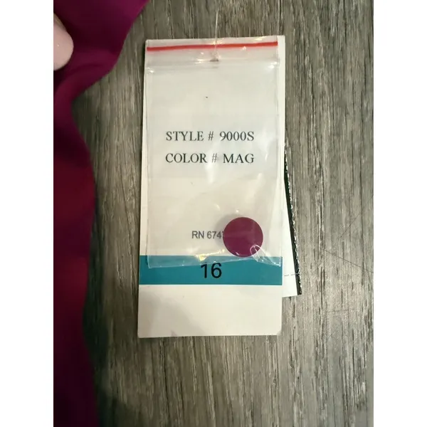 NWT Taylor Women's Rosette Halter Neck Dress W/Tie Back - Size 16- Magenta - Image 8