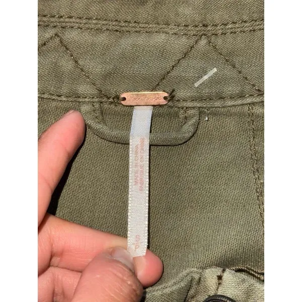 Free People Not Your Brothers Surplus Army Green Full Zip Jacket Size‎ Small - Image 4