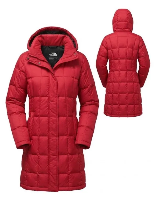 North Face Metropolis Red Parka Coat 550 Down Large - Image 2