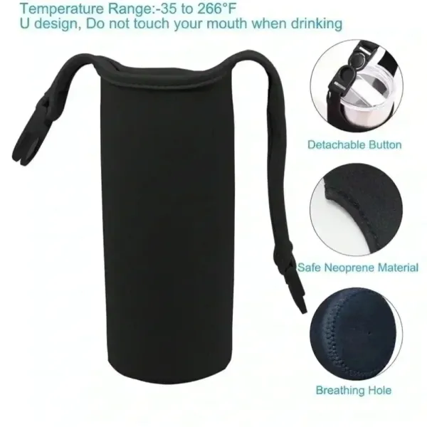 Bottle‎ Coozie for up to 30 oz Yeti, Stanley Ozark Travel Mugs Clips on Bag - Image 4