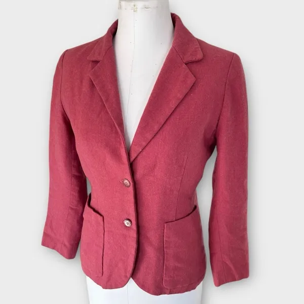 Vintage 50s Pendleton Wool Blazer Jacket Women’s Size 6/8 Rosewood Pink Preppy - Image 8