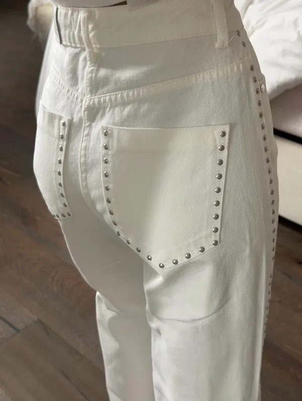 ZARA High-Waisted Studded Jeans - Image 2