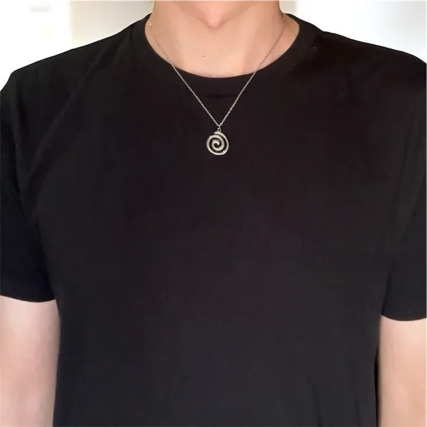 Spiral Pendant Necklace for Men Women Simple Design Streetwear Unisex Style - Image 9