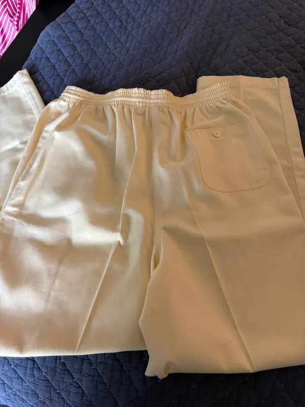 Hasting & Smith Size 12 Yellow Elastic Tie Waist Pants - Image 8
