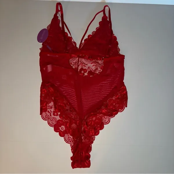 Avidlove Womens Lingerie Lace Teddy One Piece Sexy Mini Bodysuit Valentine’s Day - Image 3
