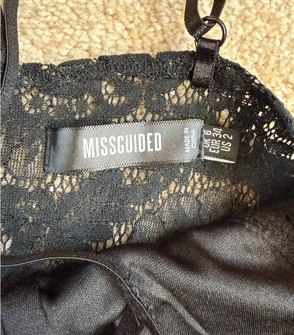 NWOT Missguided Harness Black Lace Cami Bodysuit. Size 2 - Image 3
