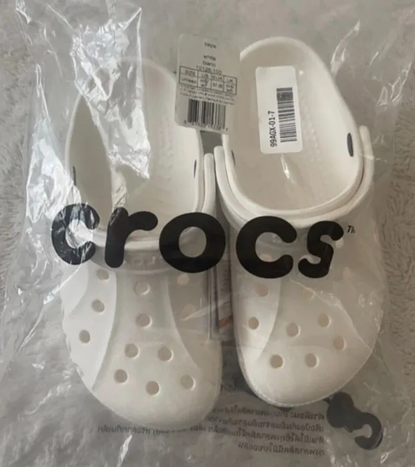 Crocs Baya White Unisex Clog, Size: Women's (7) - Image 9