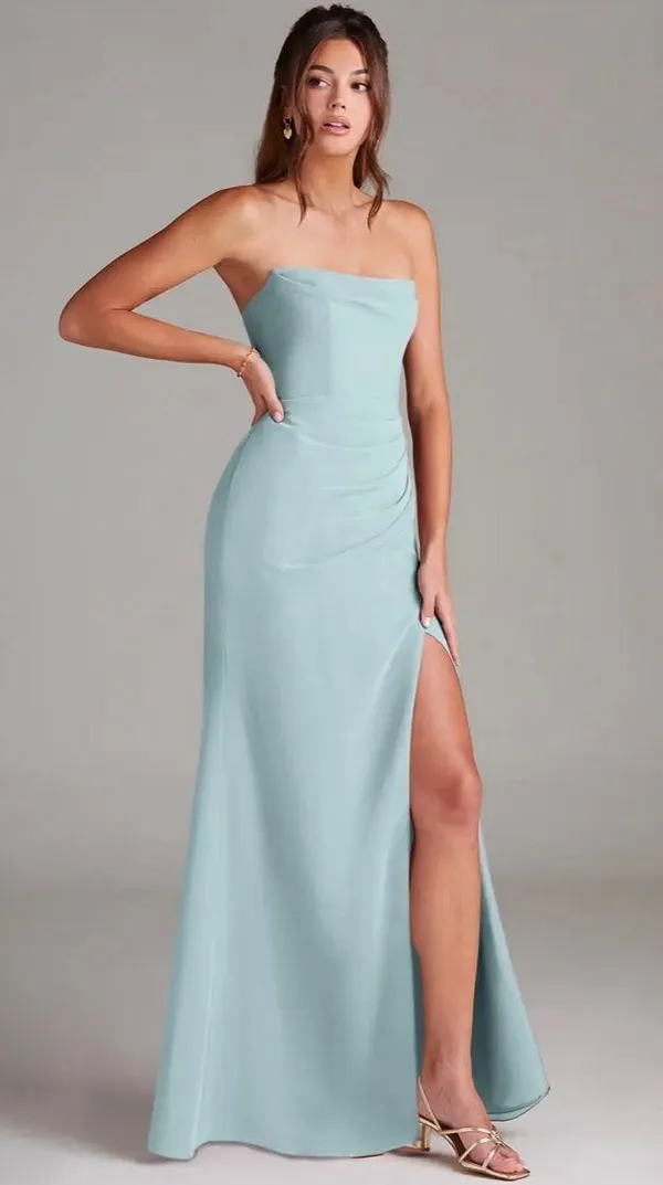 Azazie Leonis Bridesmaid Dress —Chiffon Mist - Image 2