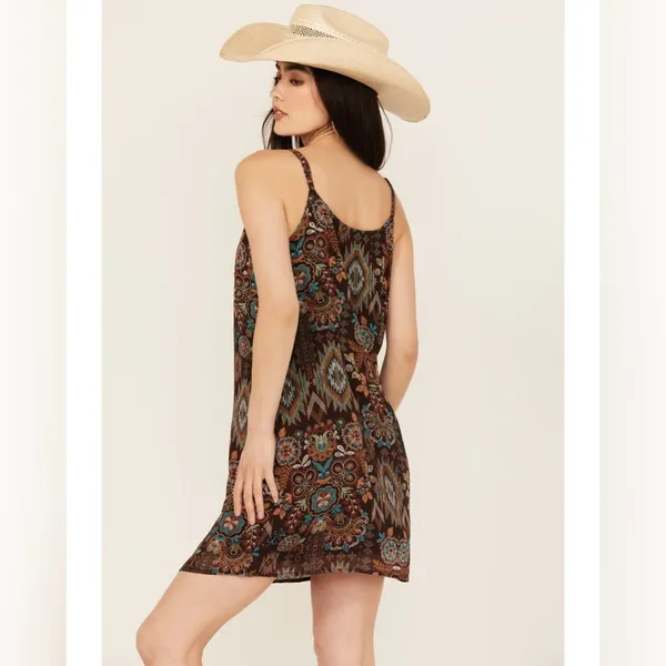 Shyanne Multicolor Floral Pattern‎ mini dress small country boho - Image 6