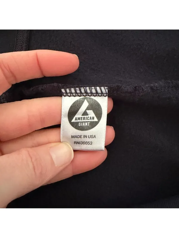 American Giant Crewneck Sweatshirt Size Medium Black Minimalist Casual Cotton - Image 6