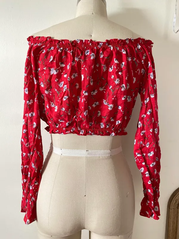 LF Red Mint Vanilla off The Shoulder Top - Image 3