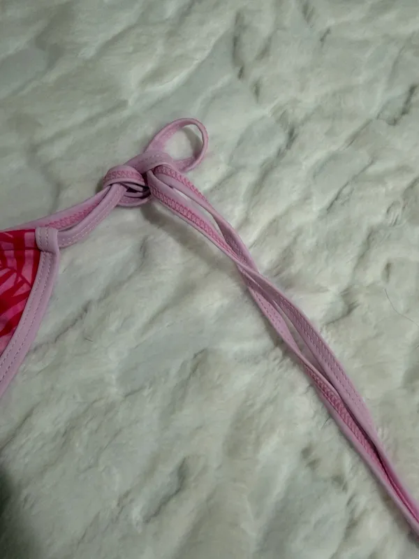 Kinis By Carter Tie Side Bikini Bottom Size Small . Pink - Image 3