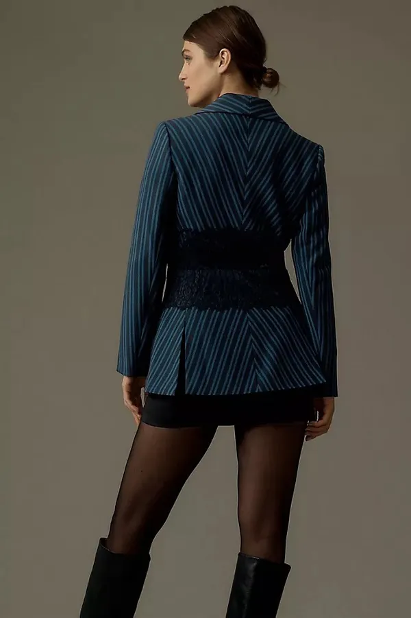Anthropologie Maeve blue stripe blazer - Image 2