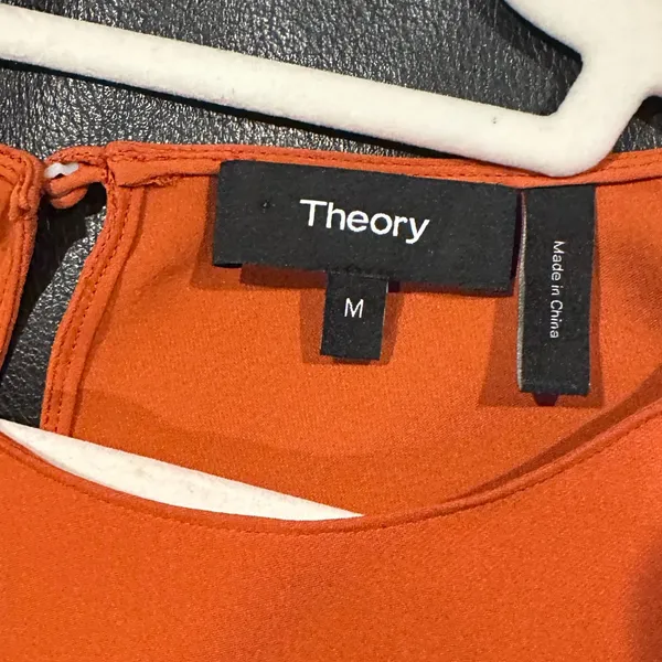 Theory Sleeveless Burnt Orange Sienna Tank Blouse Top M - Image 5